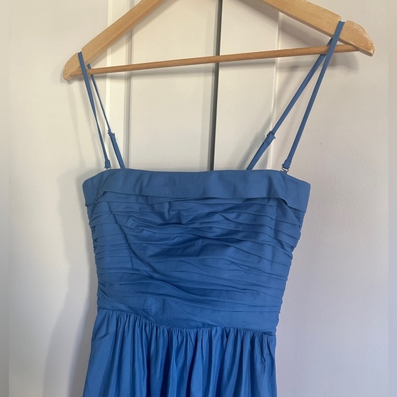 NEW Reformation Lissa Cotton  Midi Dress Azure Blue Removable Strap | sz 4 - Picture 7 of 13